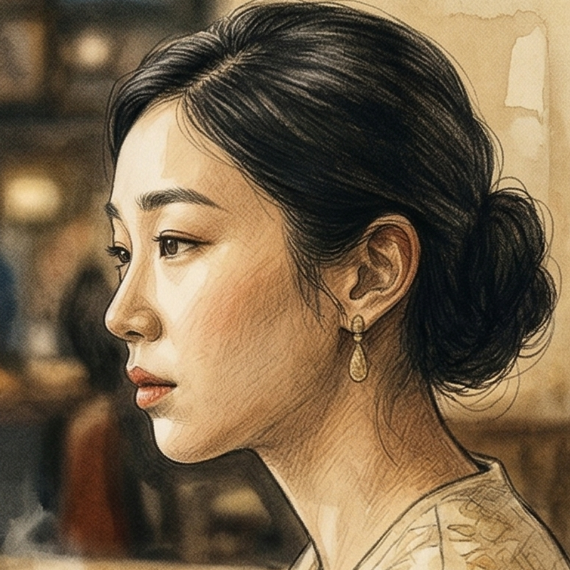 Stella Brando - Character Concept for Greta Lee casting archetype